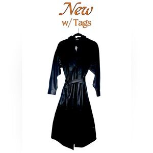 Black Faux Leather Portofino Shirt Dress